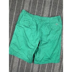 Lacoste Shorts Mens 38 Green Chino Geometric Embroidered‎ Casual Golf Preppy